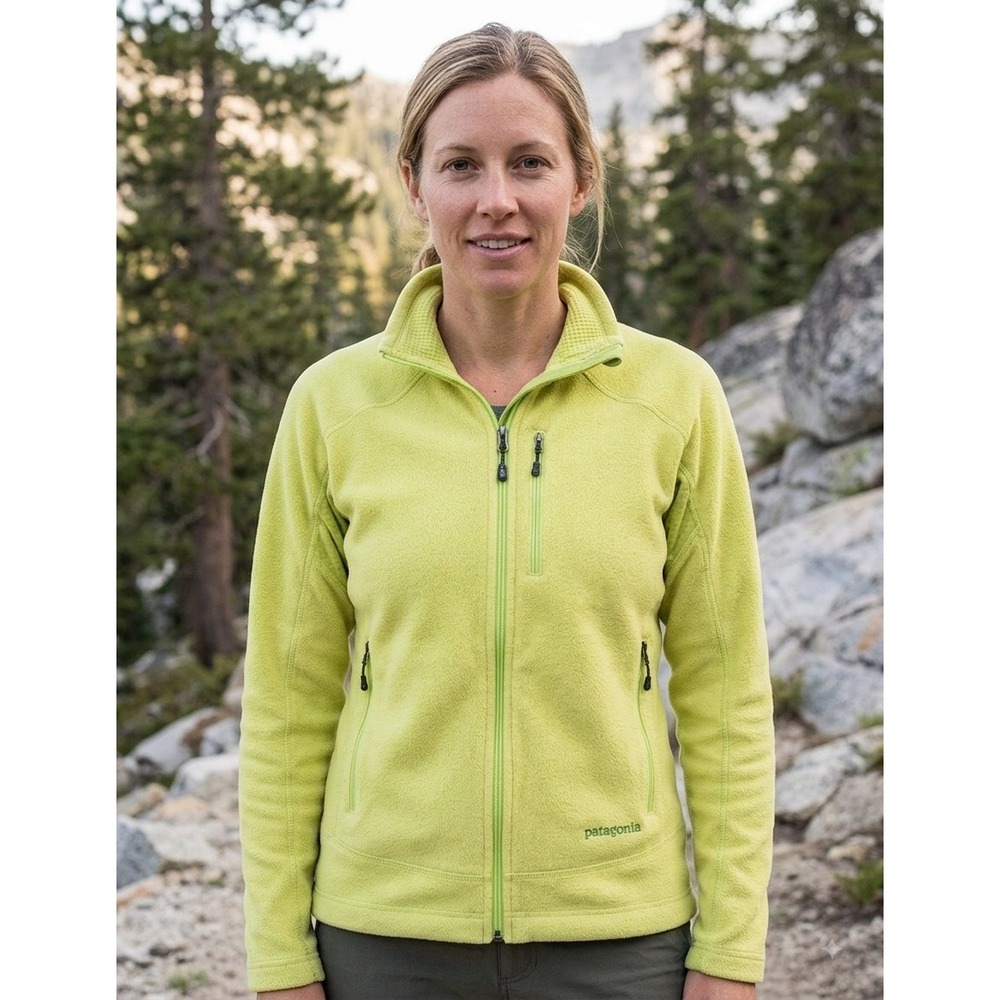 Patagonia R1 Fleece Jacket Womens Large Lime Green Excellent